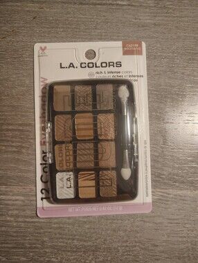 L.A. COLORS 12-Color Eyeshadow Palette - Warm Browns & Golds